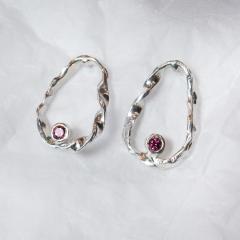 Earrings VILA SOLO rhodolith